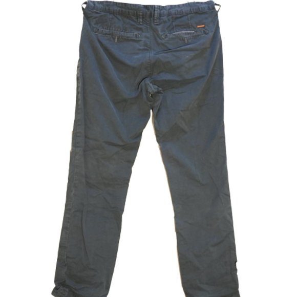 Ted Baker Men's Slim Fit Welt Pocket Flat Front Chino Pants Gray Size 34 - Picture 2 of 5